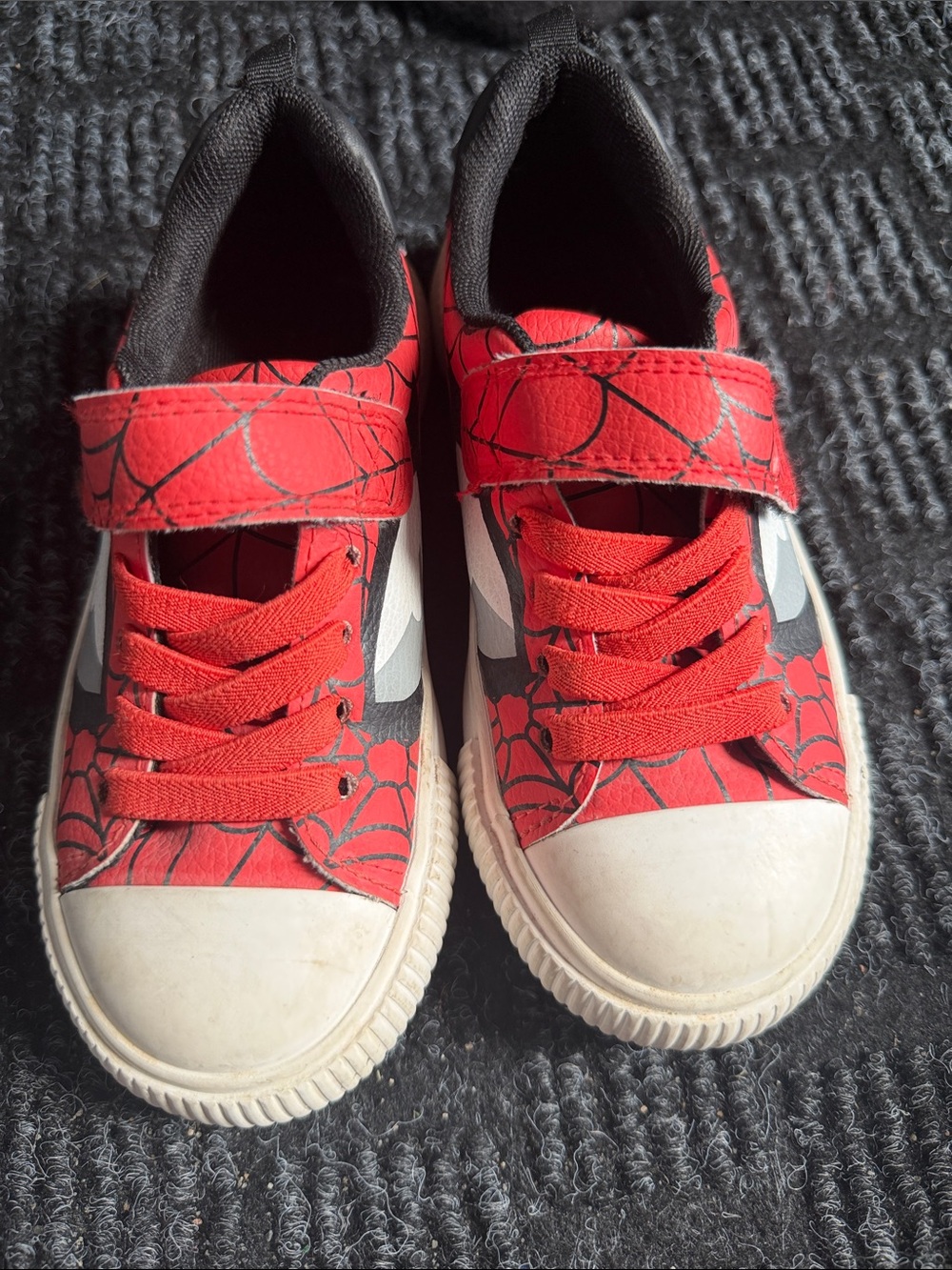 H&M Red Spider-Print Kids Sneakers with Velcro
